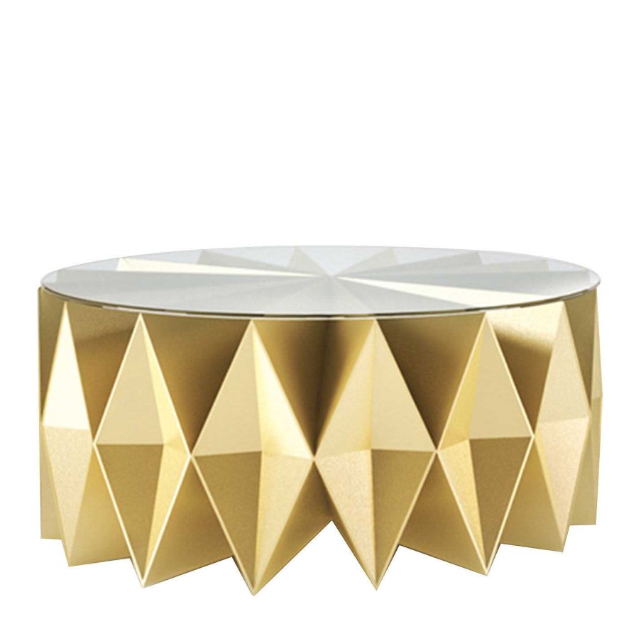 Mobilier altreforme Tables A Cafe | Table Basse Colletto Gold De Moschino