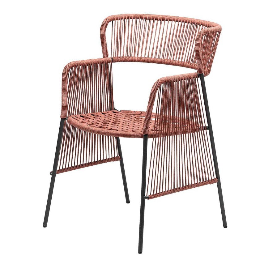 Mobilier Chairs & More Chaises Et Tabourets D'Exterieur | Fauteuil Altana Sp Gris Et Rose Par Antonio De Marco