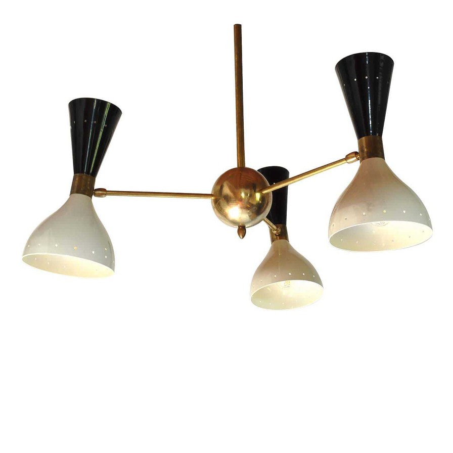 Eclairage Silvio Piattelli Chandeliers | Lustre Simmetrico A 3 Branches En Laiton