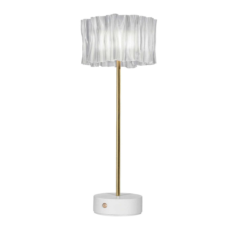 Eclairage Slamp Lampes Portables | Accordeon Battery White Prisma Table Lamp By Marc Sadler