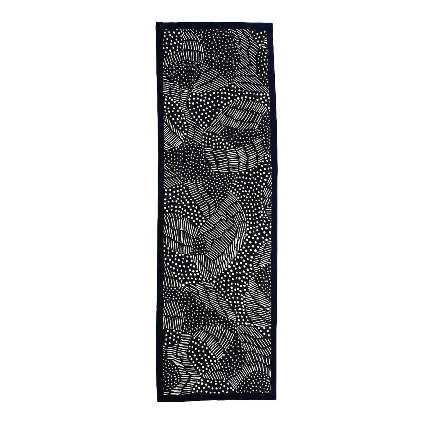 Arts De La Table Coloriage Chemins De Table | Tapis De Course Nero Faraona Tisse A La Main