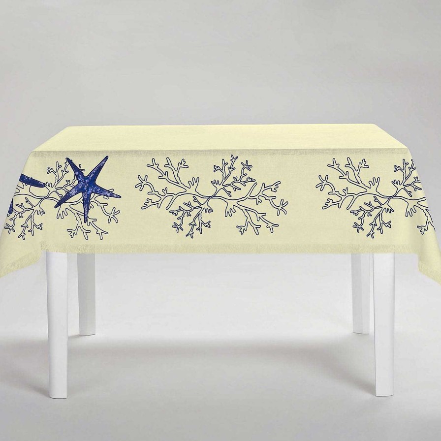 Arts De La Table Cibelle Nappes | Nappe Rectangulaire Jaune Corallo Blu