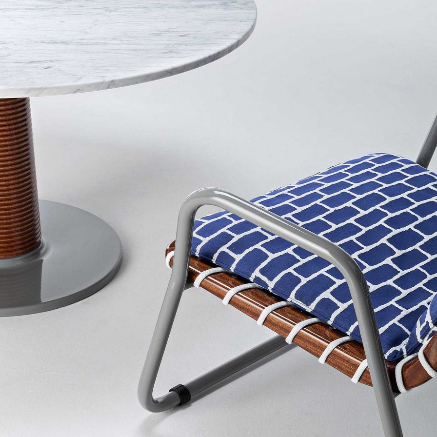 Mobilier Exteta Tables De Salles A Manger | Sunset Lounge Lucido Mediterraneo Table De Salle A Manger En Acajou + Carrara Par Paola Navone