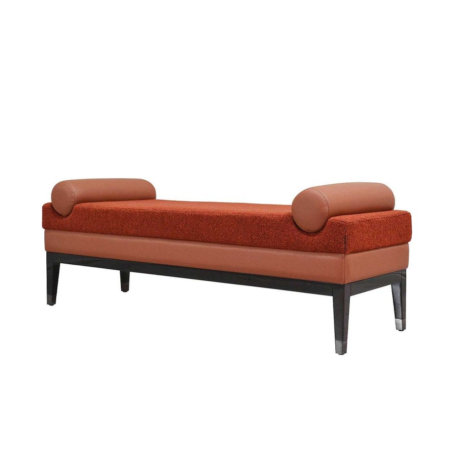 Mobilier Kabinet Bancs | Banquette Contemporaine Italienne En Tissu Terracotta