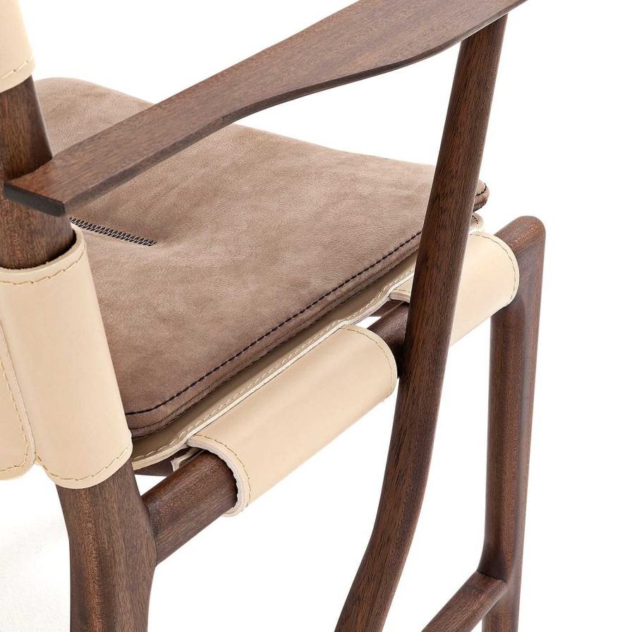 Mobilier Exteta Chaises | Chaise Levante Beige Avec Accoudoirs Par Massimo Castagna