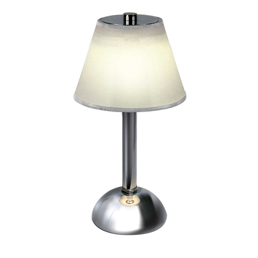 Eclairage Estro Lampes Portables | Moon Pergamena Chrome Table Lamp By Stefano Tabarin