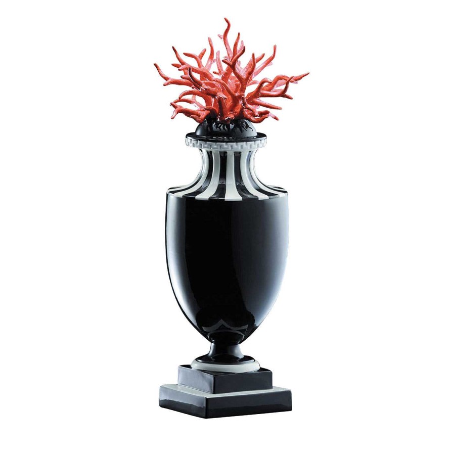 Decoration Ceramiche Dal Prà Vases Avec Couvercles | Grand Vase En Corail Noir