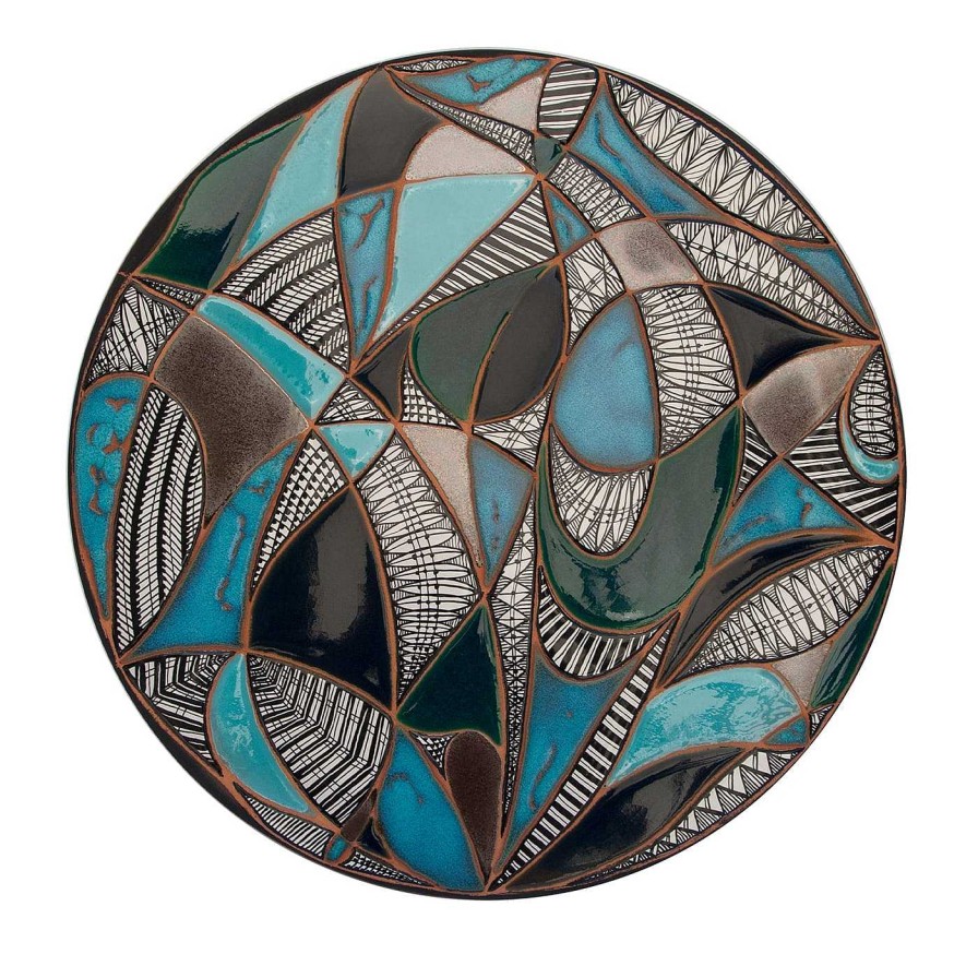 Decoration Zuma Ceramiche by Lucia Carpentieri Plaques Decoratives | Assiette Decorative Multicolore Sassi Di Mare Optical