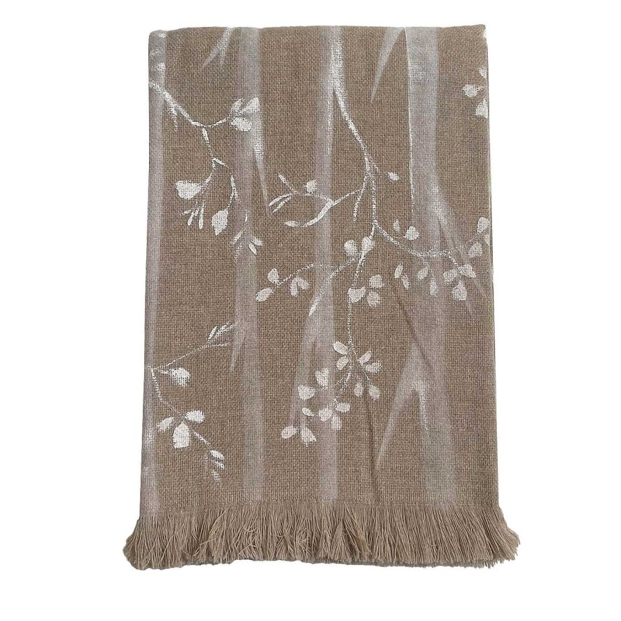 Decoration Villa Como Couvertures | Couverture Peinte A La Main Bosco Fringed Brown