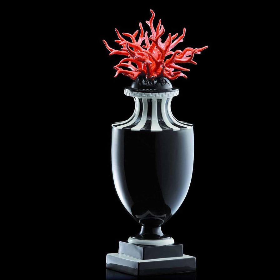 Decoration Ceramiche Dal Prà Vases Avec Couvercles | Grand Vase En Corail Noir