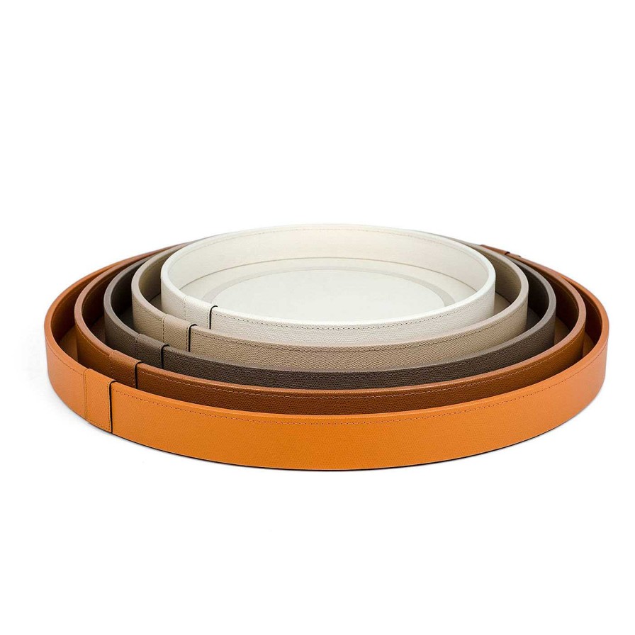 Arts De La Table Pinetti Plateaux | Venere Petit Plateau Rond Taupe