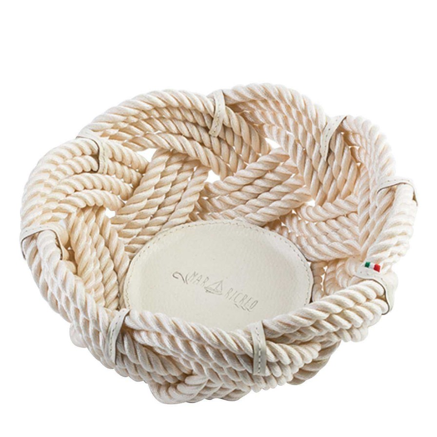 Decoration Marricreo Paniers | Grand Panier Rond En Corde Creme