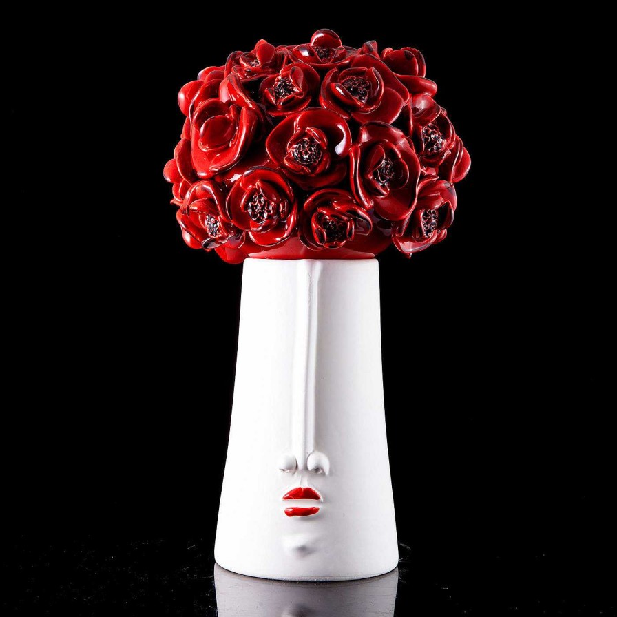 Decoration Patrizia Italiano Vases Figuratifs | Il Papavero Testa Fiorita Boite Decorative