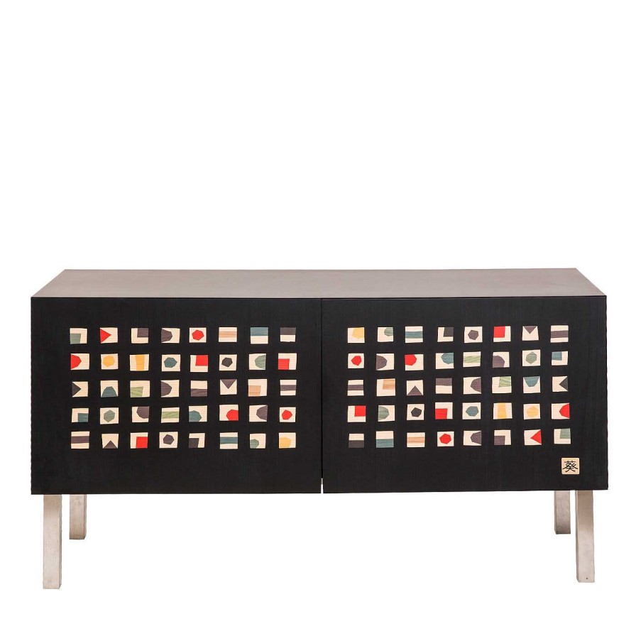 Mobilier Laura Meroni Credences | Quadratini Magici Intarsia Sideboard By Aoi Hubert Kono