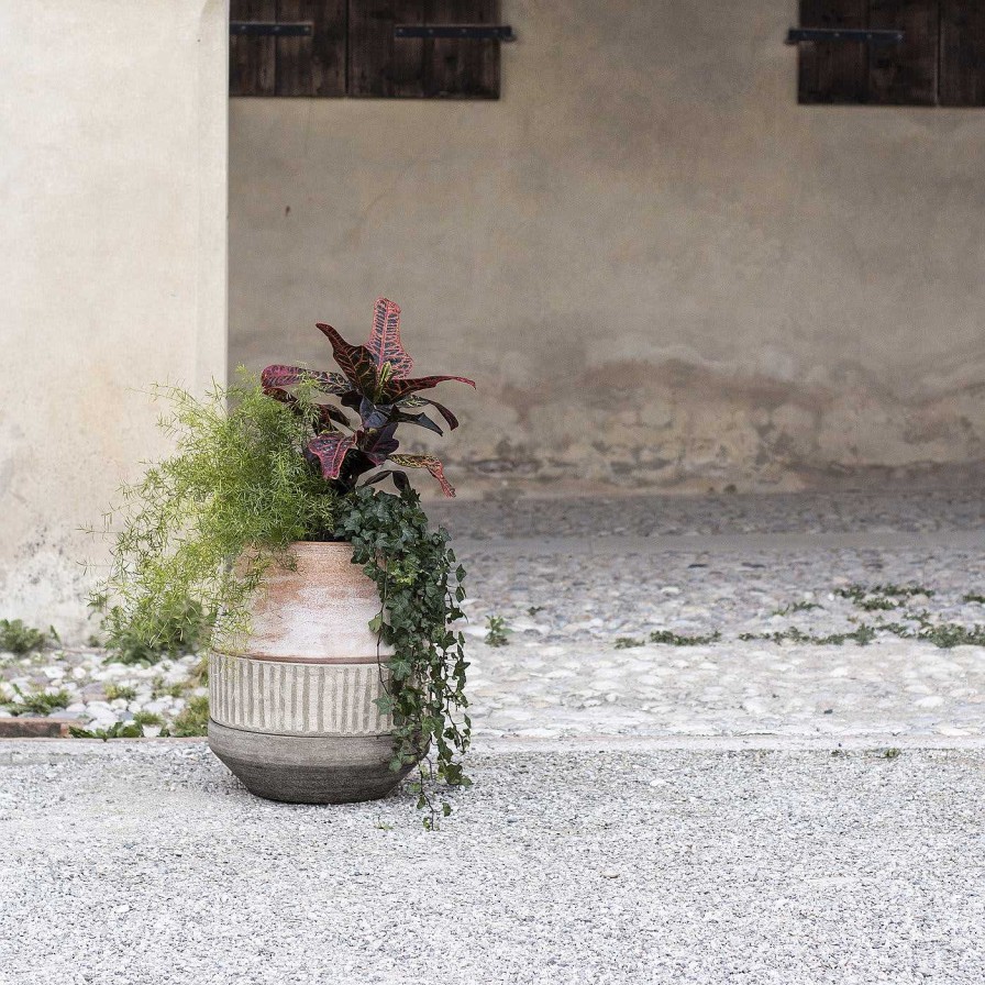 Decoration Picta Cache-Pots Et Porte-Vases | Vase Terrae En 3 Pieces - Rouge, Noir Et Blanc #2