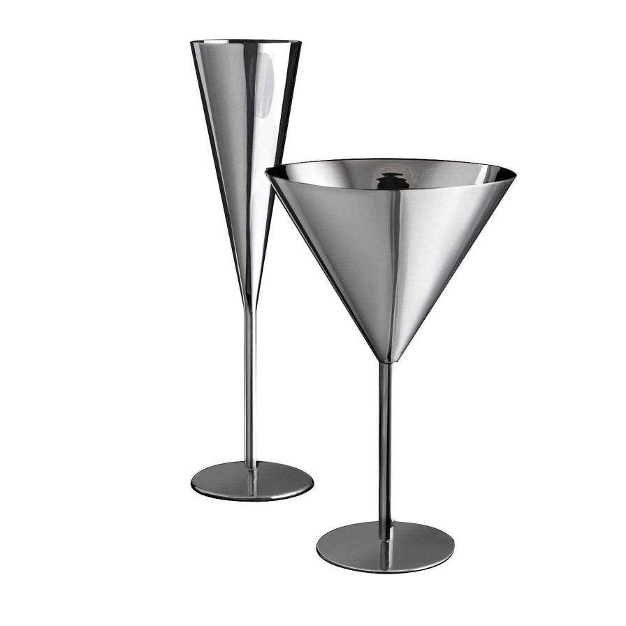 Arts De La Table San Lorenzo Verrerie | Set De Flutes A Champagne Et De Verres A Martini Millenium Par Lella Et Massimo Vignelli