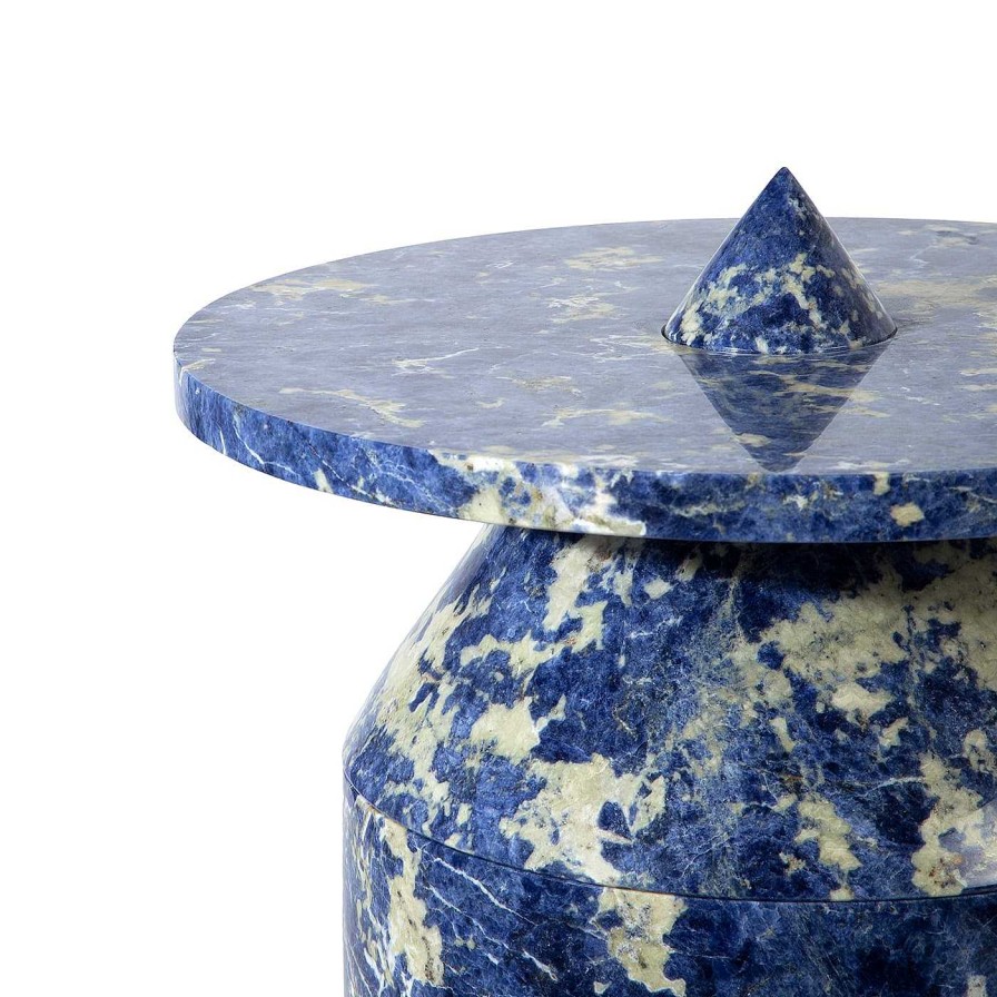 Mobilier MMairo Tables D'Appoint | Totem De Marbre En Sodalite Bleue Par Karen Chekerdjian