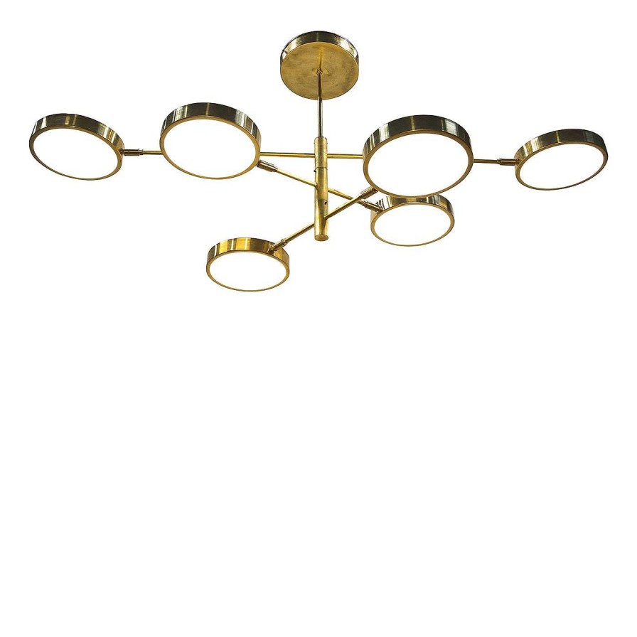 Eclairage Silvio Piattelli Chandeliers | Lustre Sistema A 6 Branches En Laiton Et Verre