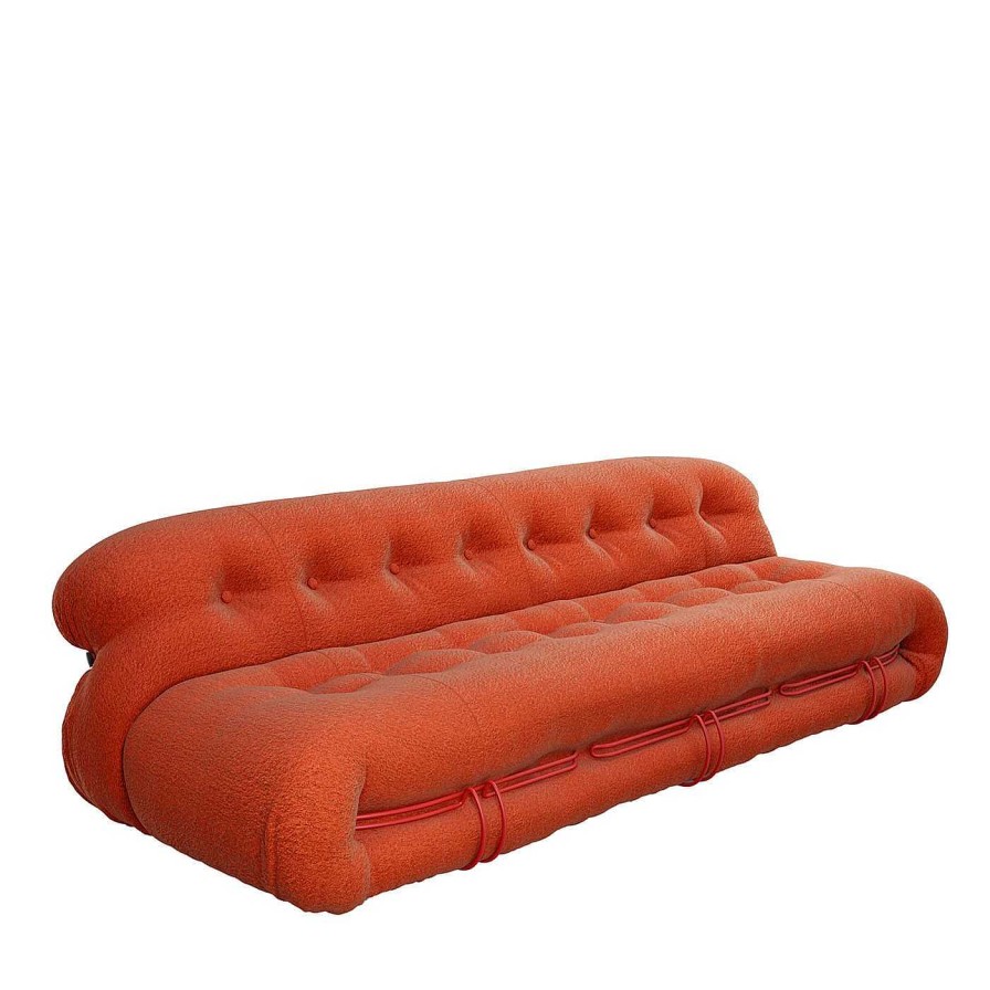 Mobilier Cassina Canapes | Soriana Canape 3 Places Orange Par Afra & Tobia Scarpa