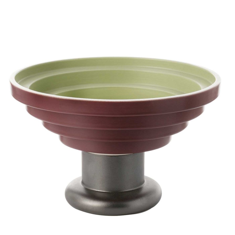 Decoration Bitossi Ceramiche Centre De Table | Grand Centre De Table Vert Et Rouge D'Ettore Sottsass