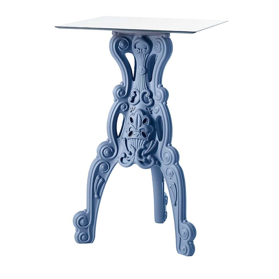 Mobilier Slide Tables D'Exterieur | Master Of Love Table D'Appoint Bleue Avec Plateau Carre