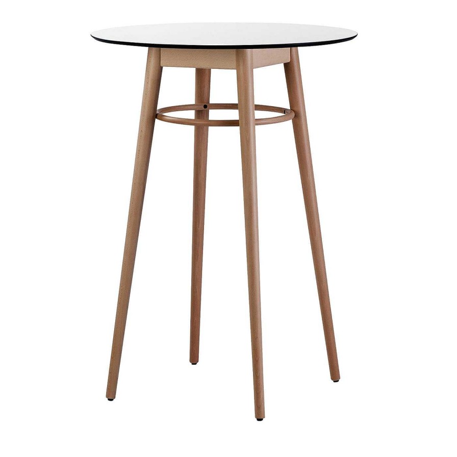 Mobilier Alma Design Tables De Bistrot | Table De Bistrot Haute Virna En Noyer Et Hetre