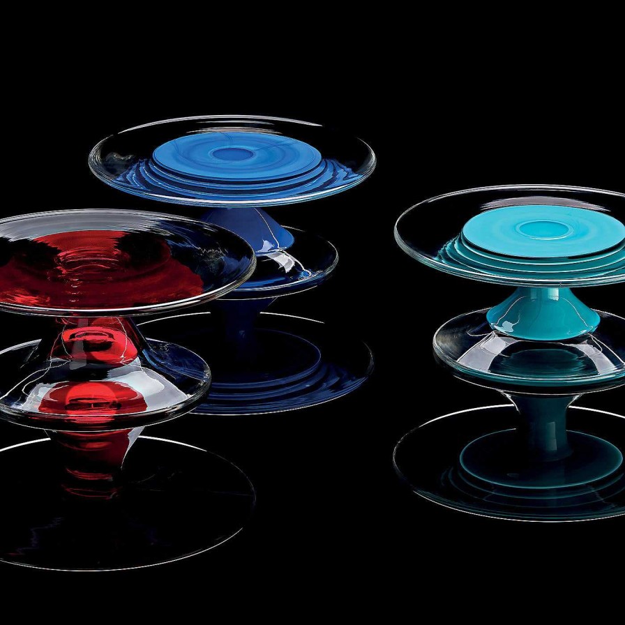 Arts De La Table Carlo Moretti Assiettes A Gateaux Sur Pied | Madeleine Cake Stand Lapis Blue