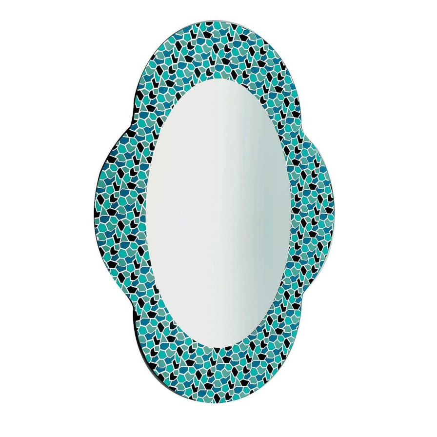 Decoration Glas Italia Miroirs Muraux | Miroir Vert Et Bleu Clair De Settecento Par Alessandro Mendini