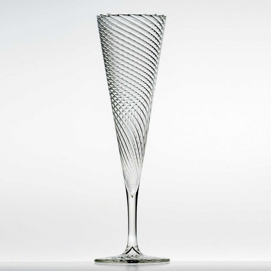 Arts De La Table Casarialto Verrerie | Set De Flutes Et Verres A Eau Mille Righe Pour Six Personnes