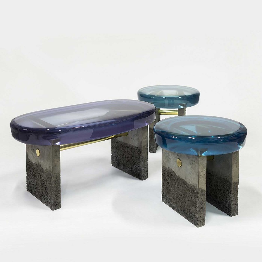 Mobilier Draga & Aurel Tabourets | Tabouret Golia Bleu Clair