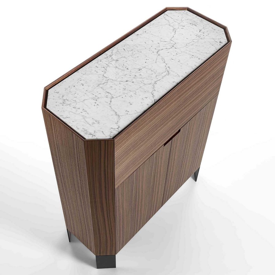 Mobilier Durame Bars | Meuble Bar 3 Portes Canaletto & Carrara Honey