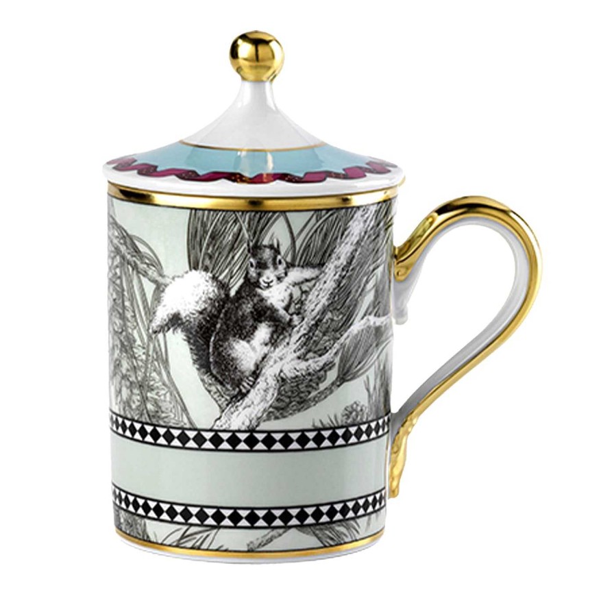 Arts De La Table GINORI 1735 Tasses A Cafe Et A The | Mug Totem Ecureuil Avec Couvercle