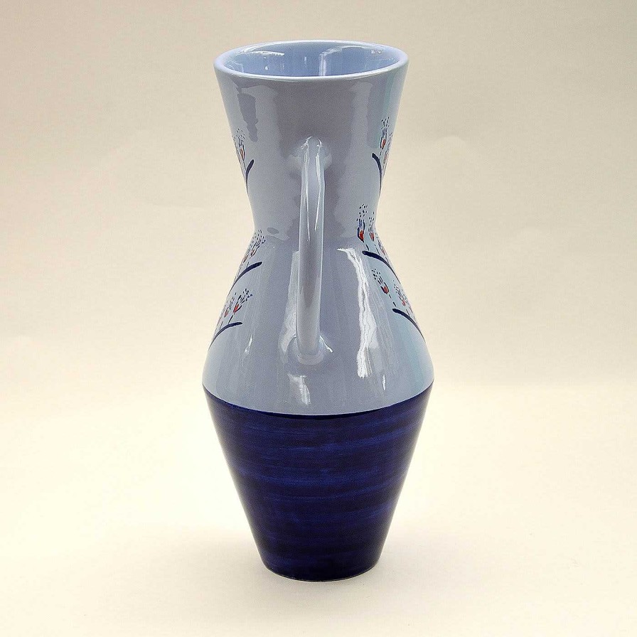 Art Ceramica Gatti 1928 | Vase Bleu A Deux Tons D'Ugo La Pietra