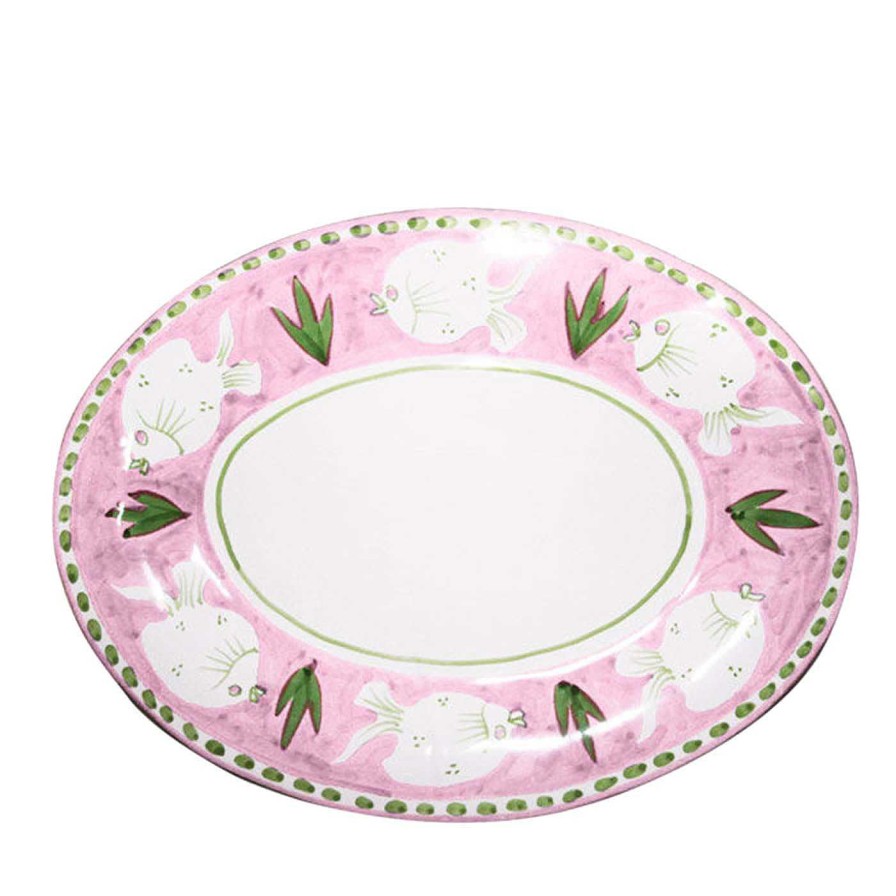 Arts De La Table Arcucci Handmade Plats De Service | Poseidon Plateau Ovale Rose 43Cm