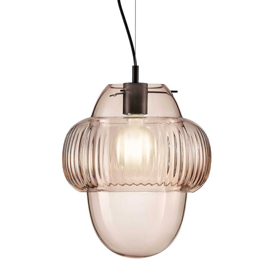 Eclairage Siru Illuminazione Suspensions | Suspension En Verre Rose Oround