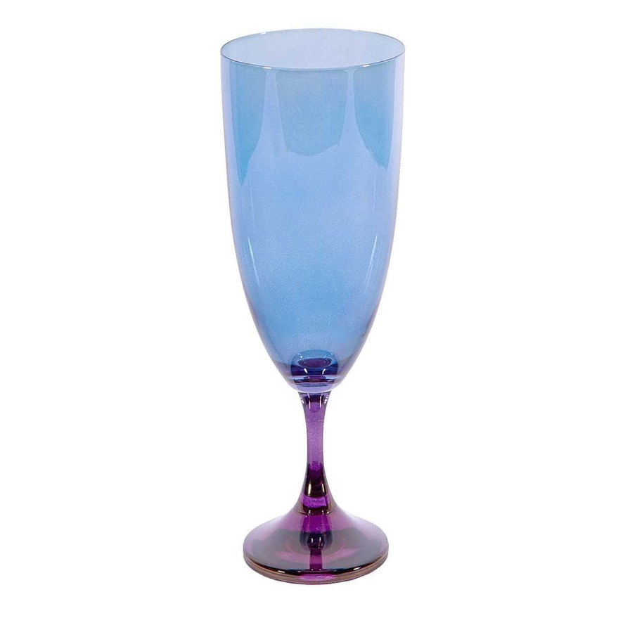 Arts De La Table Luisa Beccaria Flutes | Fleury - Ensemble De 2 Flutes A Champagne De Couleur Violette A Bleue