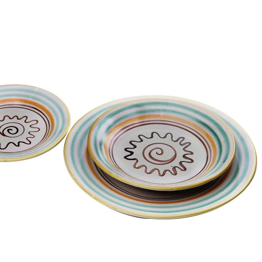 Arts De La Table Ceramica Pinto Services De Table | Set De 3 Assiettes Circulaires Pour Six Personnes