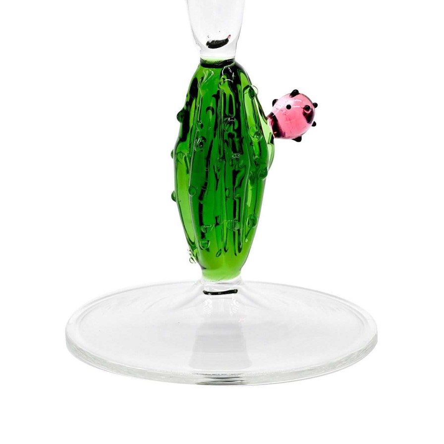 Arts De La Table Casarialto Flutes | Ensemble De 4 Flutes Cactus Mania En Vert