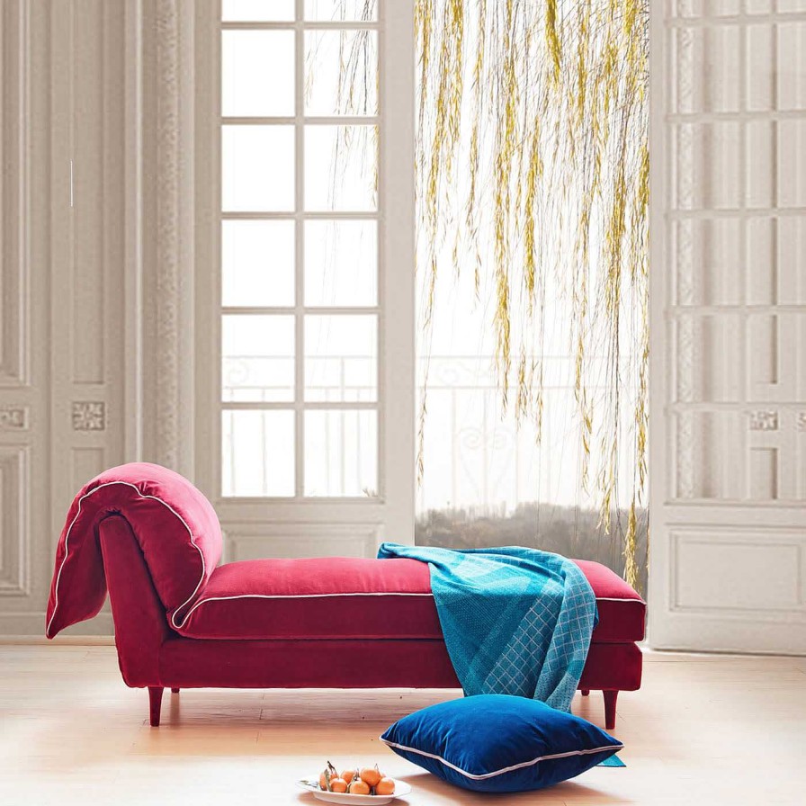 Mobilier Biosofa Meridienne | Lit De Jour Casquet Red Passion Velvet