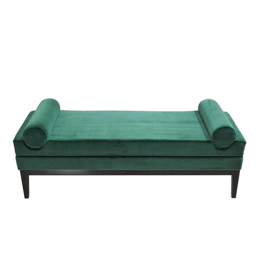 Mobilier Kabinet Bancs | Banquette Contemporaine Italienne En Tissu Velours Vert