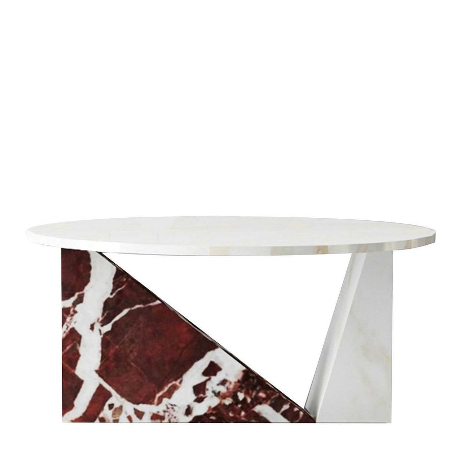 Mobilier Dimarmo Tables A Cafe | Table Basse Dieus En Calacatta Or Et Marbres Rouges Levanto By Sid&Sign