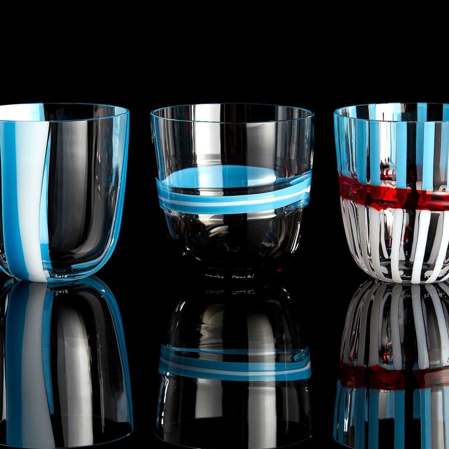 Arts De La Table Carlo Moretti Verres Et Gobelets | I Diversi Set De 6 Verres Bleus N. 1