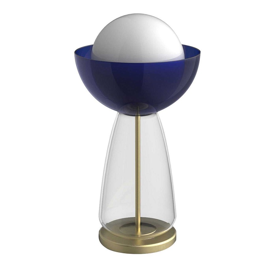 Eclairage Bottega Veneziana Lampes De Table | Lampe De Table Cioppo Bleu Et Laiton