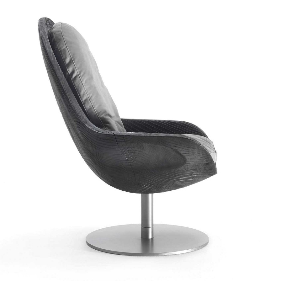 Mobilier Riva 1920 Chaises Longues | Fauteuil Tournant Creus Noir Par Pininfarina