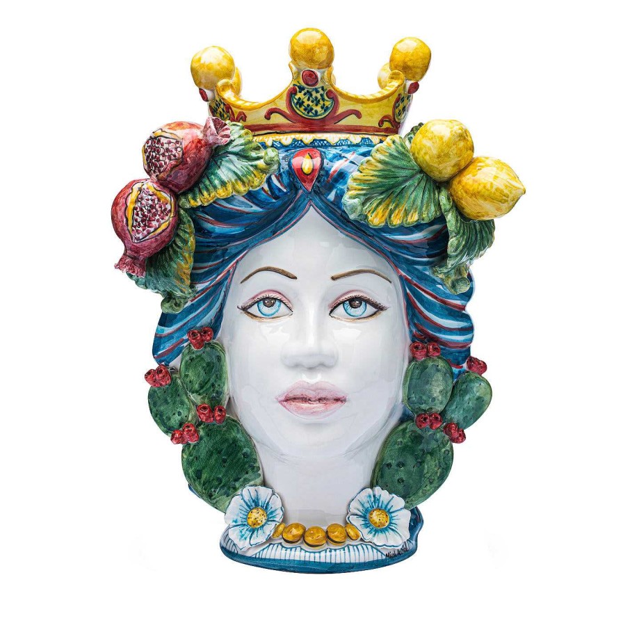 Decoration Ceramiche Micale Vases Figuratifs | Kalsa Lumia Vase Testa Di Moro - Femme