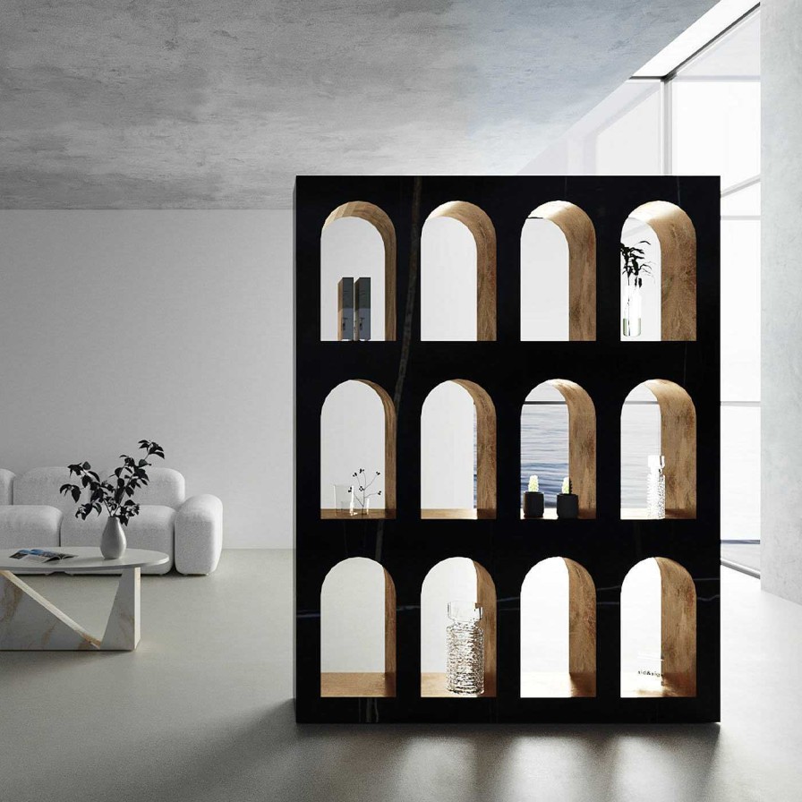 Mobilier Dimarmo Bibliotheques | Bibliotheque Portici En Marbre Sahara Noir By Sid&Sign