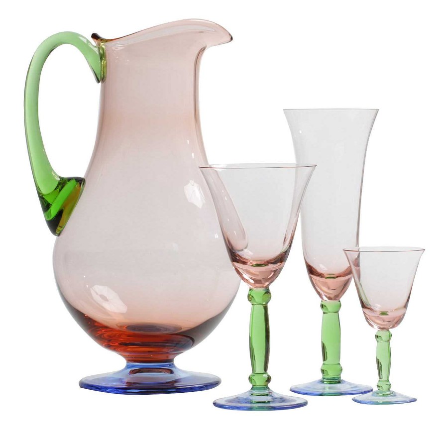 Arts De La Table Fornace Mian Verrerie | Set De Pichet Et 3 Verres Pour Six Personnes De Burano