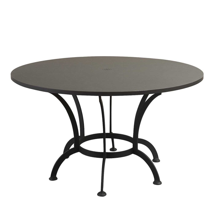 Mobilier Officina Ciani Tables D'Exterieur | Table A Manger Ronde Noire Archi