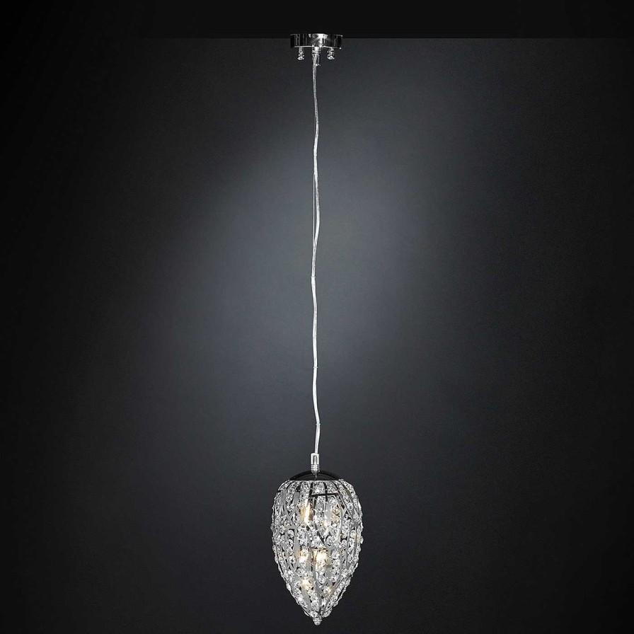 Eclairage VGnewtrend Suspensions | Petite Lampe Suspendue Chromee Arabesque Egg