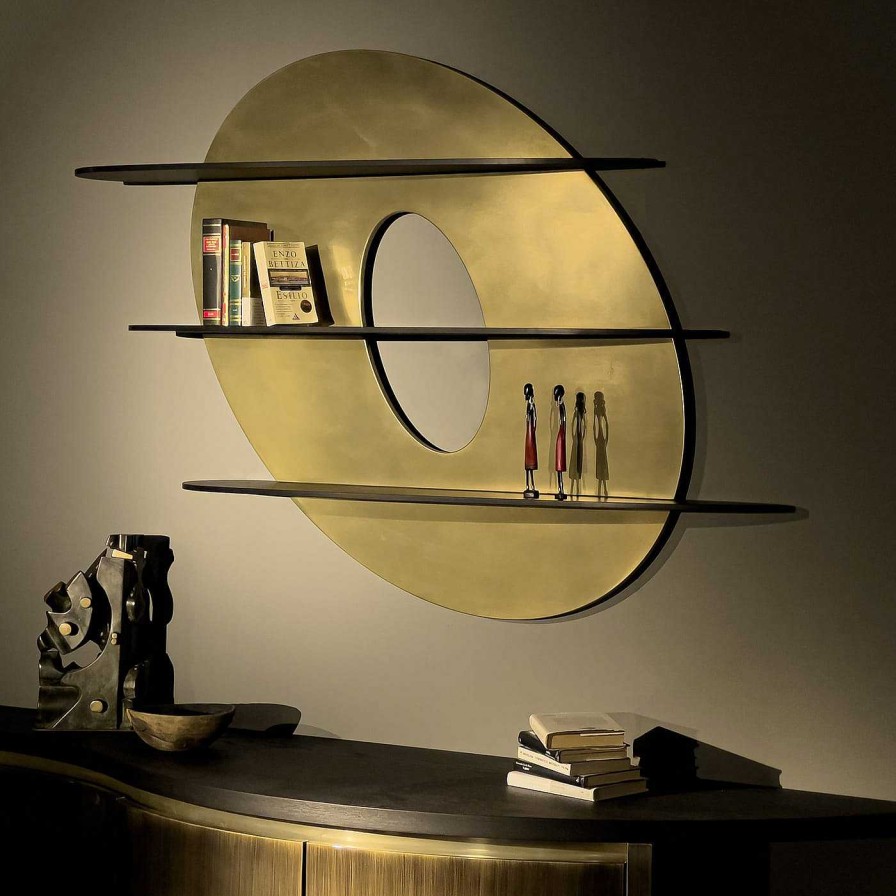 Mobilier Midarte Bibliotheques | Bibliotheque Murale Iperbole Gold Special Edition